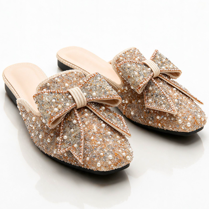 Verena Beaded Bow Mules