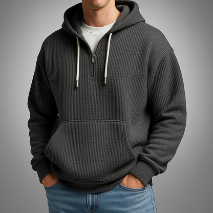 Brighton Waffle Weave Quarter-Zip Hoodie