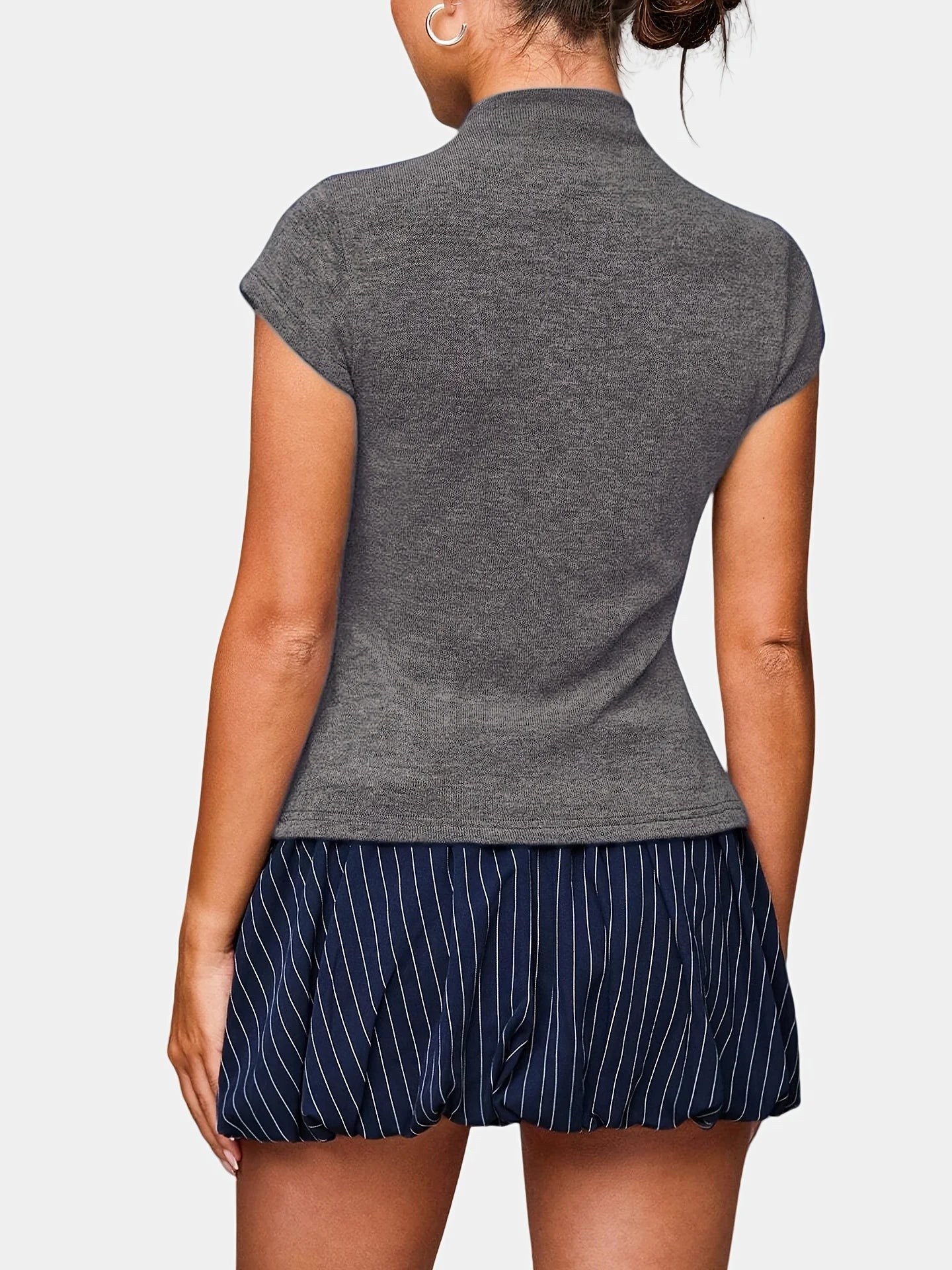 Ribbed Mock-Neck Cardigan