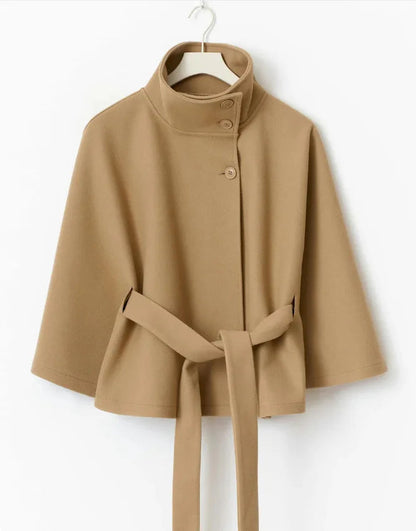 Marcella Wide-Sleeve Cape Coat