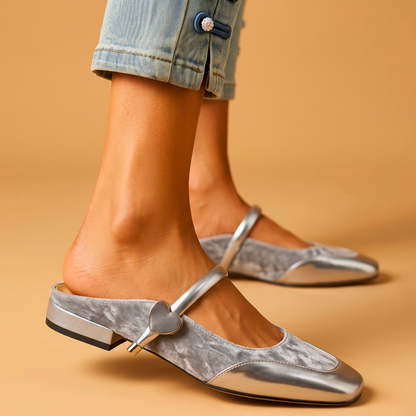 Marisol Metallic Mary Jane Mules