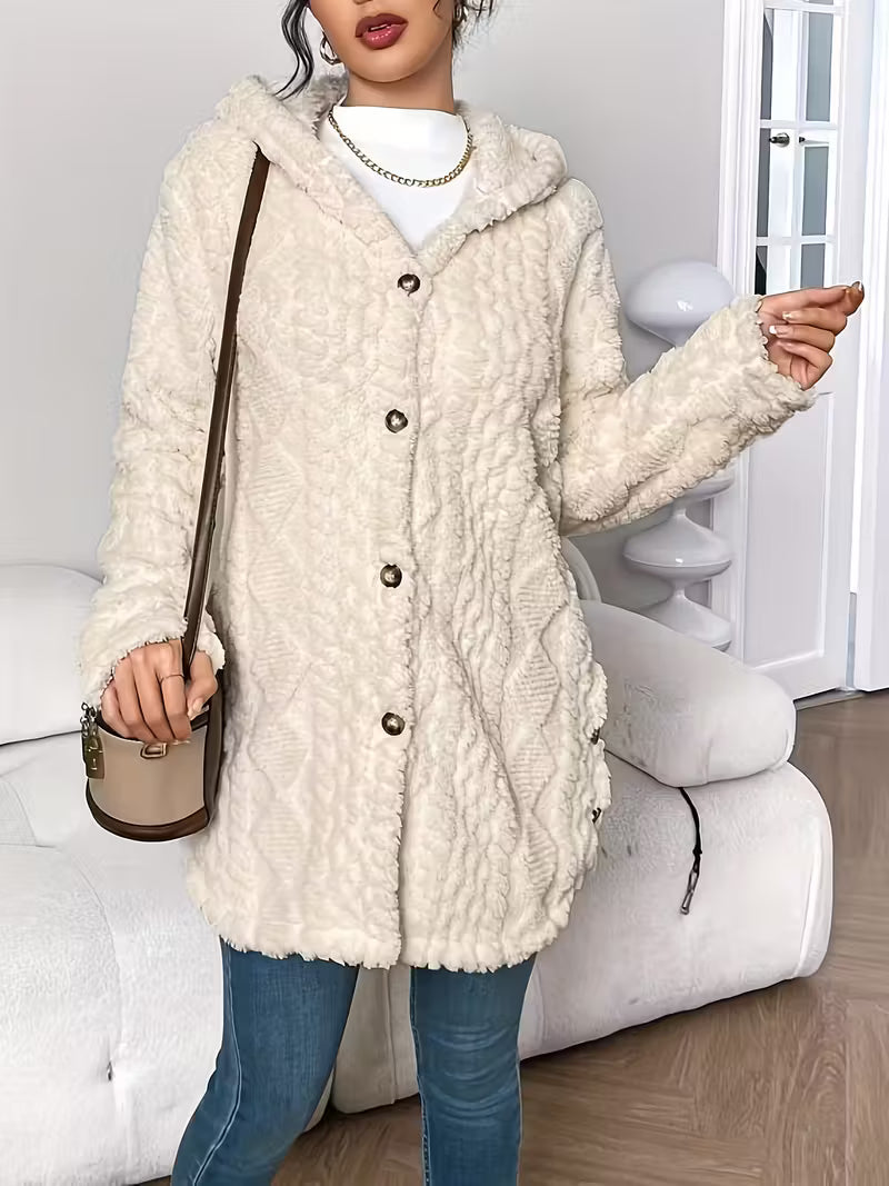 Cloudweight Cable-Knit Fleece Cardigan