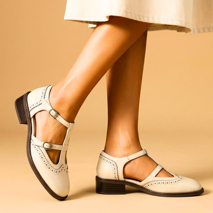 Sienna Burnished Brogue T-Bar