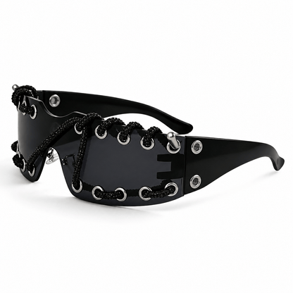 Medusa Crystal-Lace Shield Visor