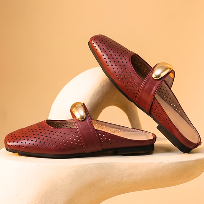 Céleste Toffee Perforated Mary Mule