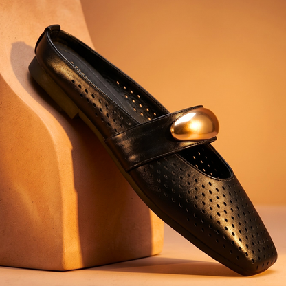 Céleste Toffee Perforated Mary Mule