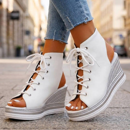 Venezia Lace-Up Wedge