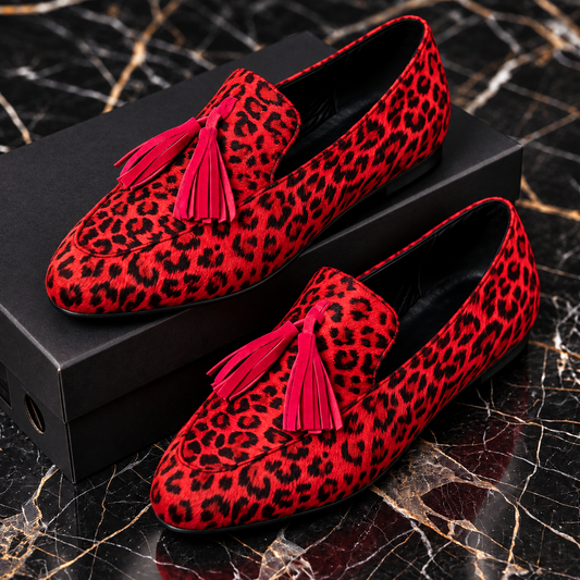Rouge Safari Tassel Loafers