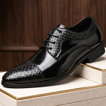Devereaux Mirror-Vamp Python Toe Derby