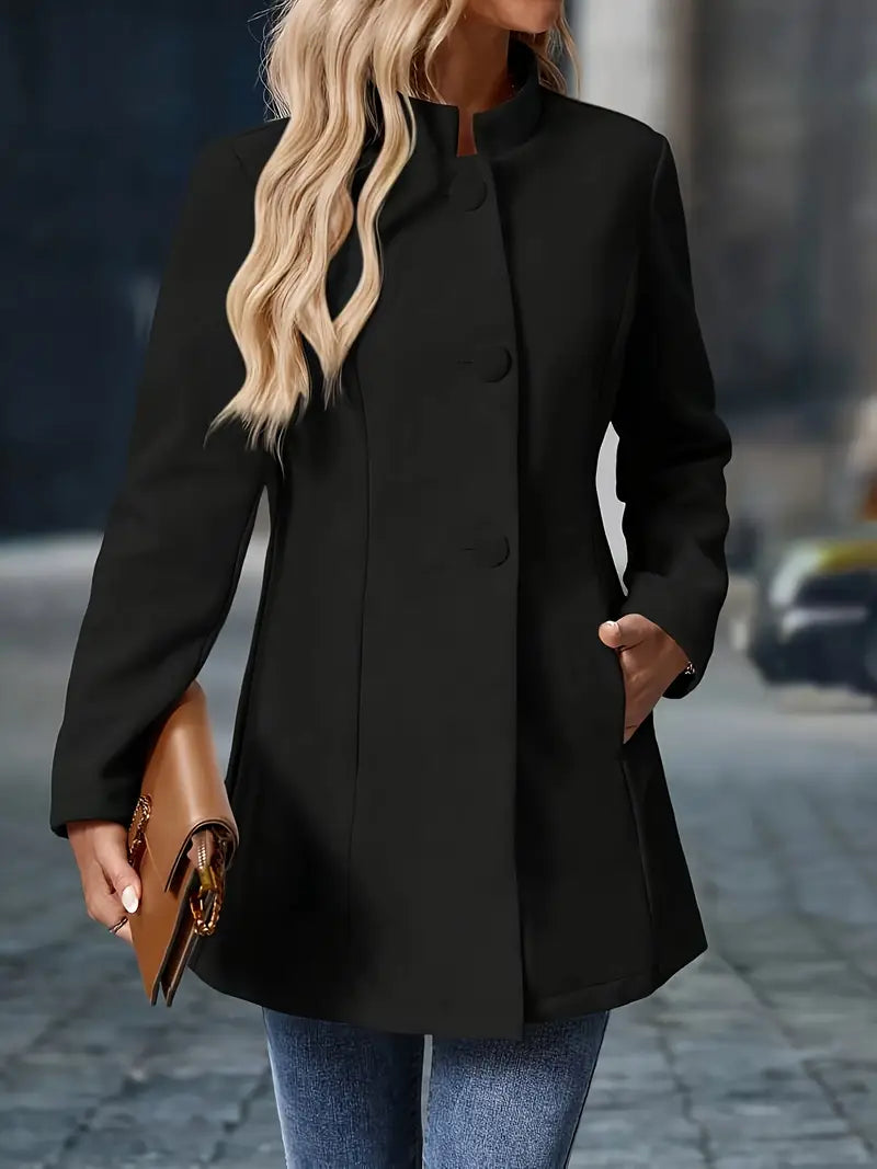 Marchesa Stand-Collar Coat