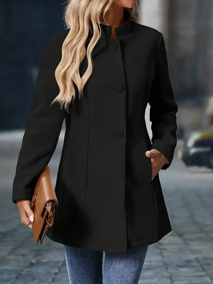 Marchesa Stand-Collar Coat
