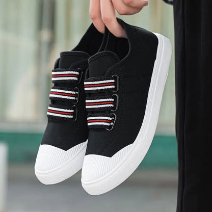 Noir Velcro Canvas Lo