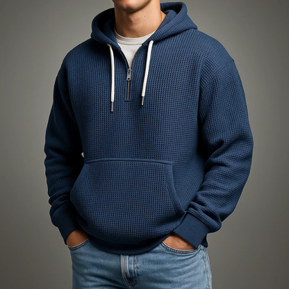 Brighton Waffle Weave Quarter-Zip Hoodie