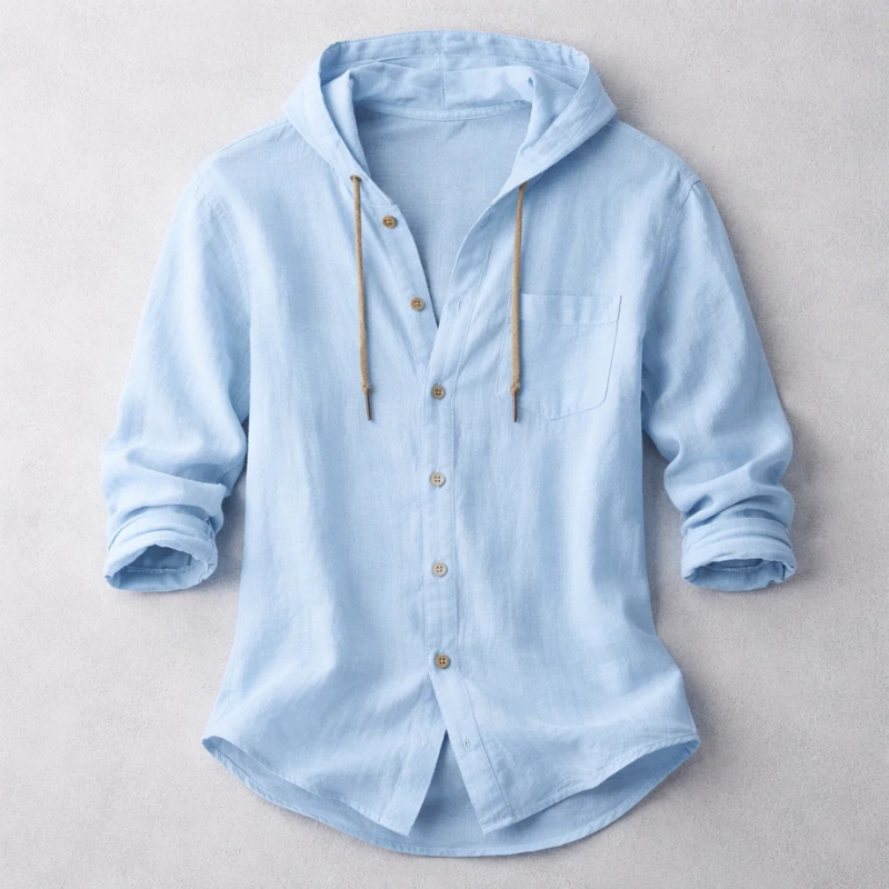 Chemise Linen Hooded Shirt