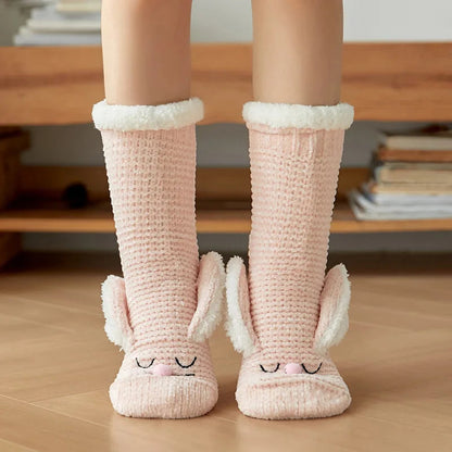 Sherpa-Lined Bunny Slipper Socks