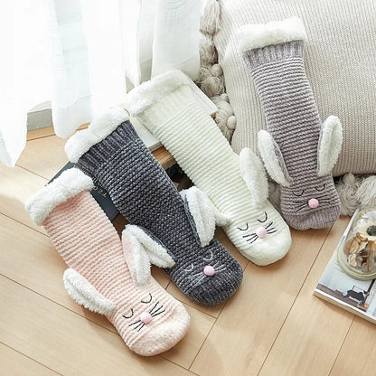 Sherpa-Lined Bunny Slipper Socks