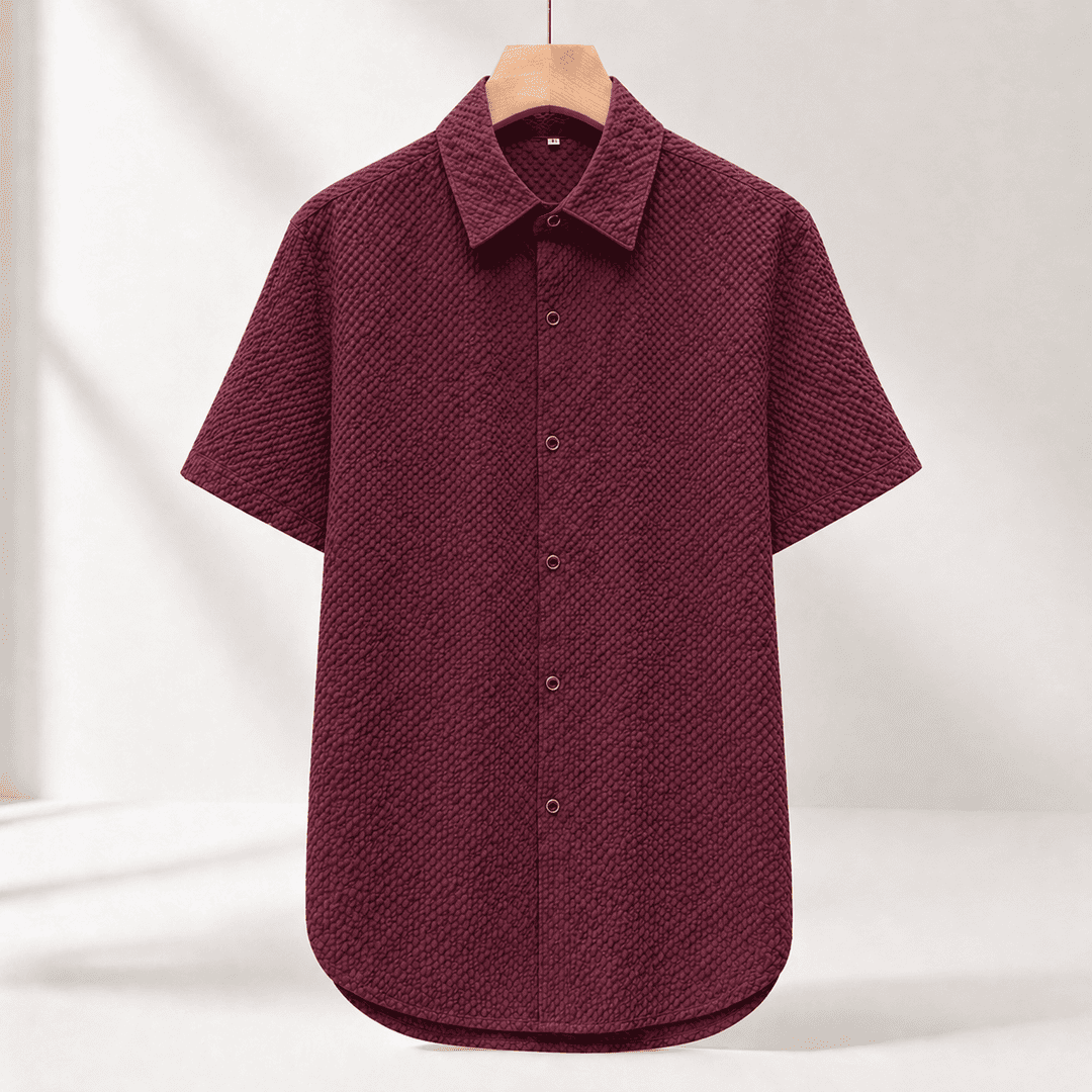 Verdant Woven-Stitch Resort Shirt