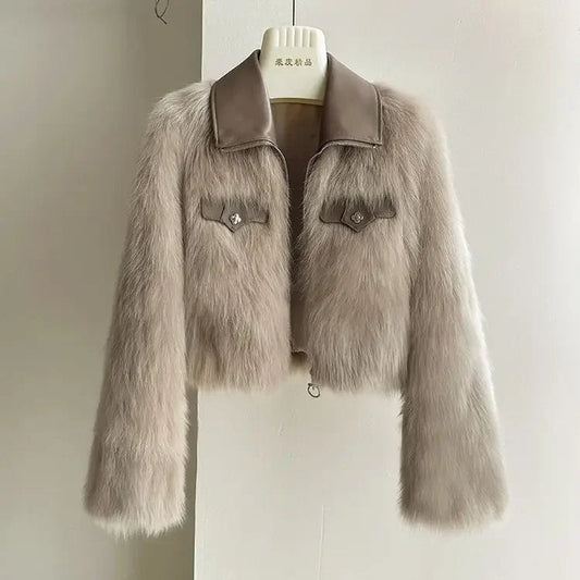 Veloura Faux Fur Cropped Jacket