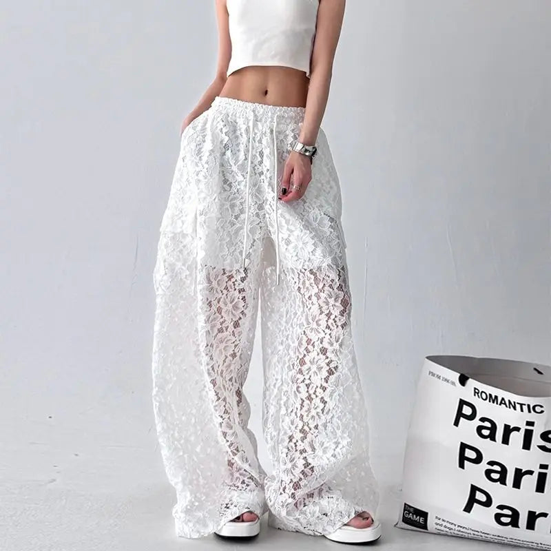 Vesper Sheer Lace Cargo Trouser