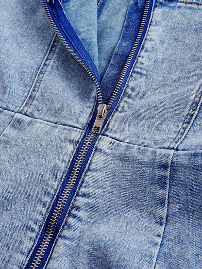 Fumée — Smoked Denim Strapless Wrap Dress