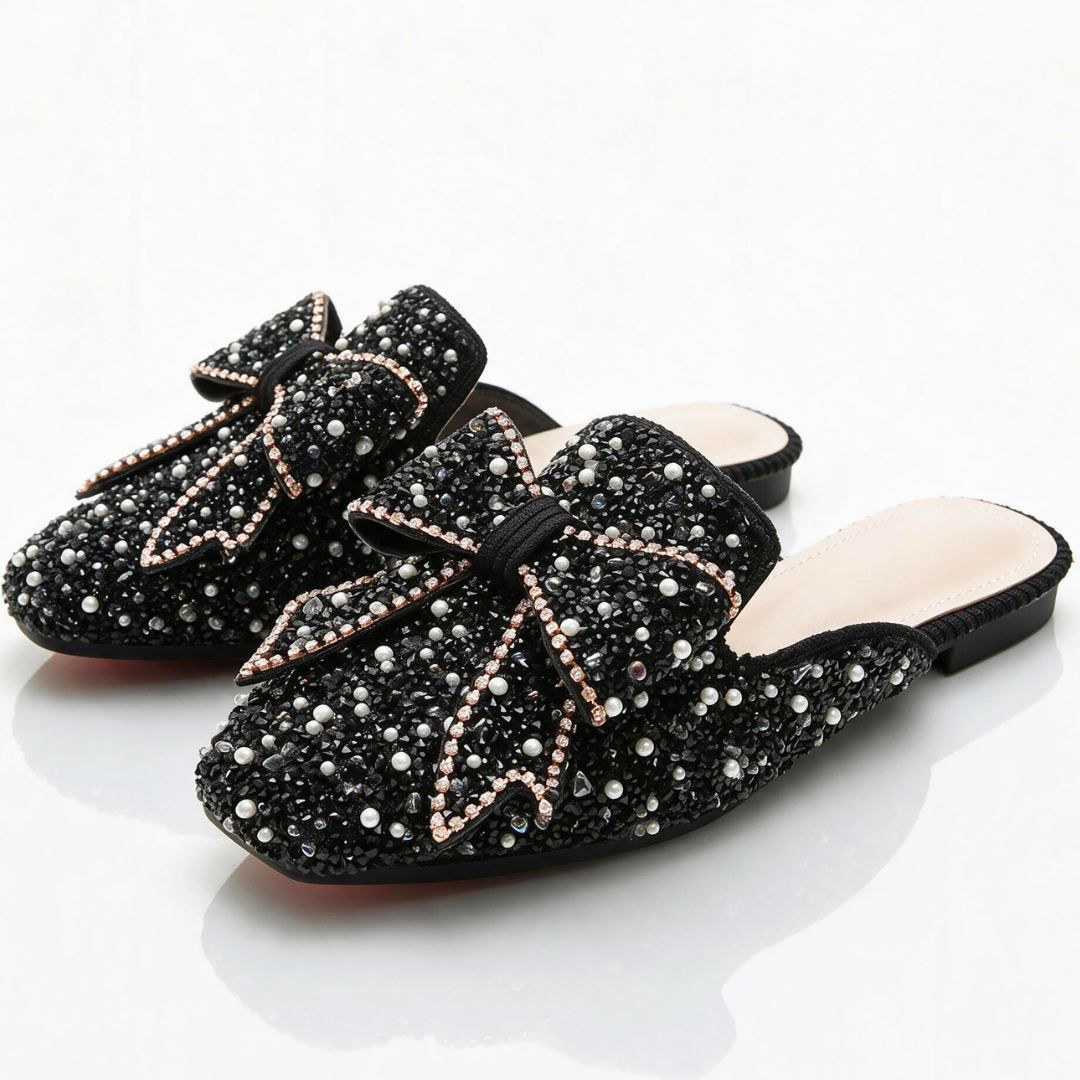 Verena Beaded Bow Mules
