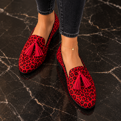Rouge Safari Tassel Loafers