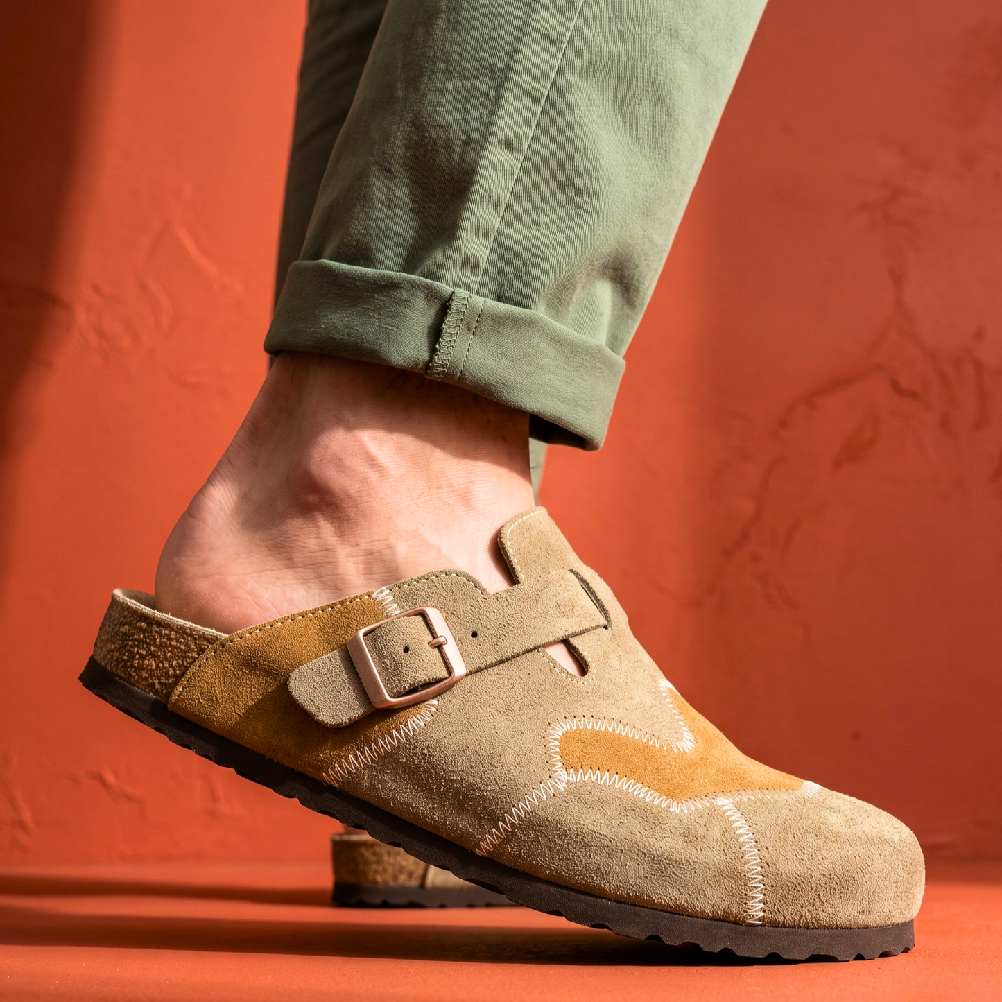 Fennmoor Patchwork Suede Clog
