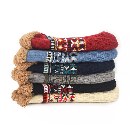 Fair Isle Fleece Slipper Sock