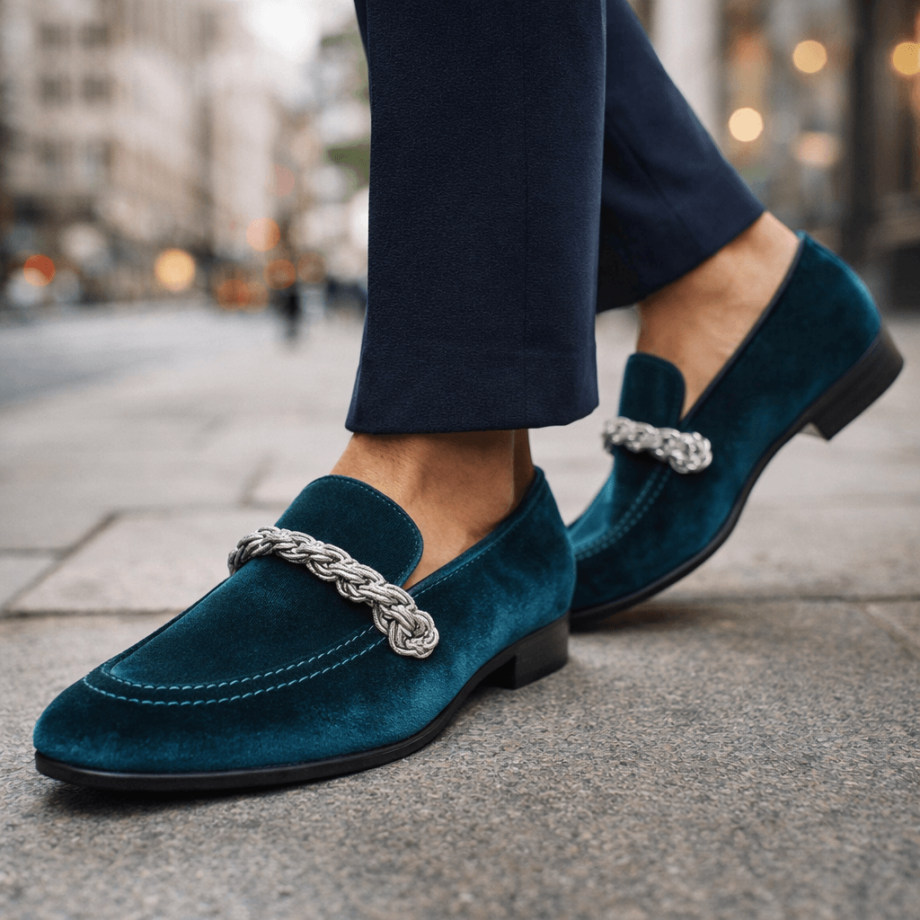 Cognac Braided Suede Loafers