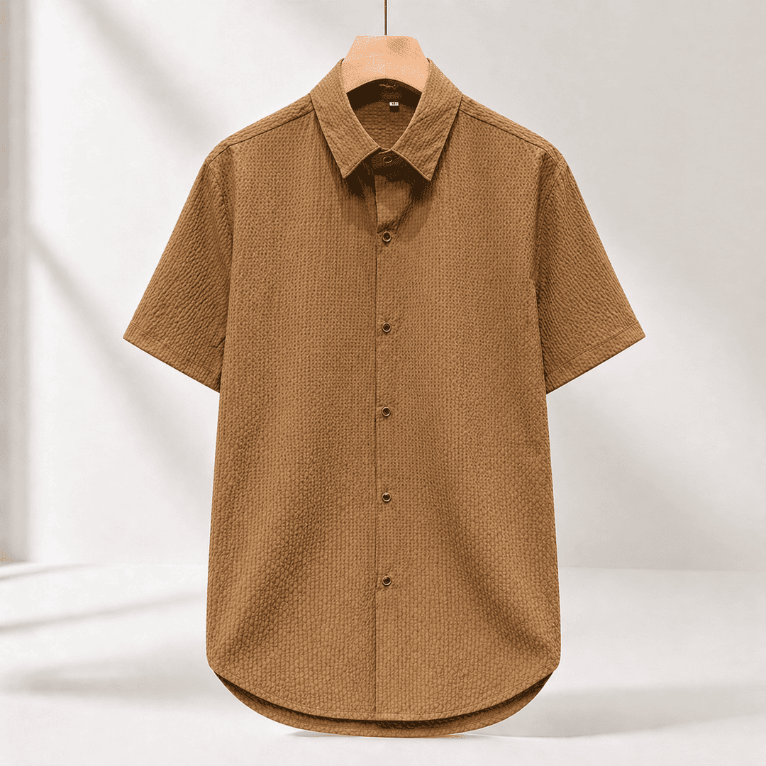 Verdant Woven-Stitch Resort Shirt