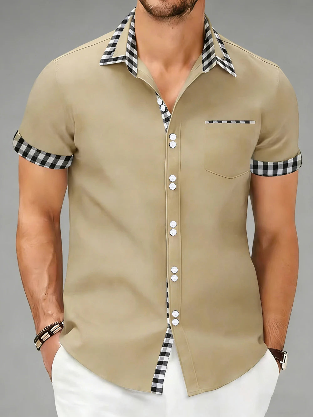 Aegean Contrast-Collar Shirt
