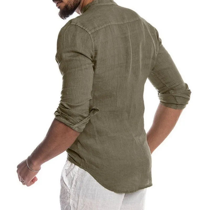 Aegean Linen Mandarin Shirt