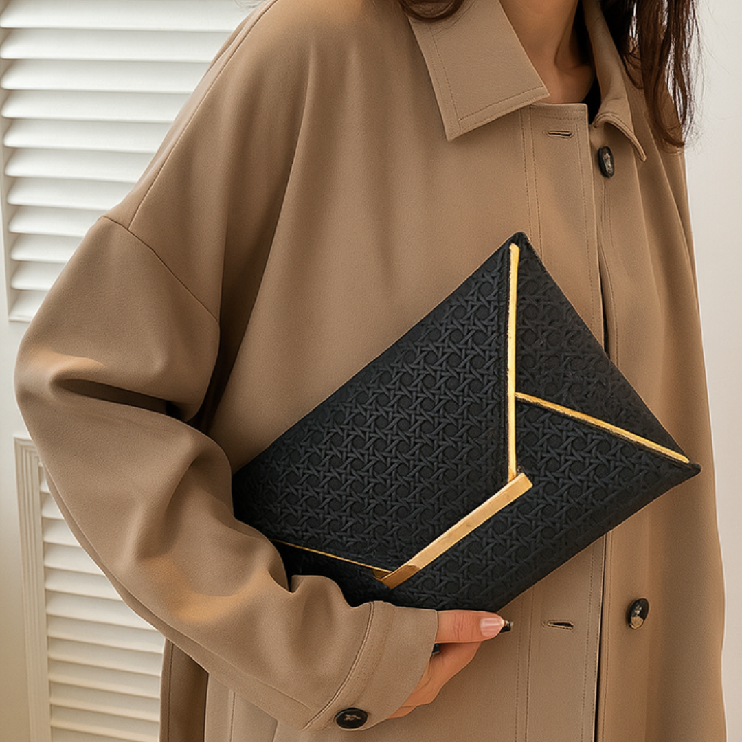The Riviera Woven Envelope Clutch