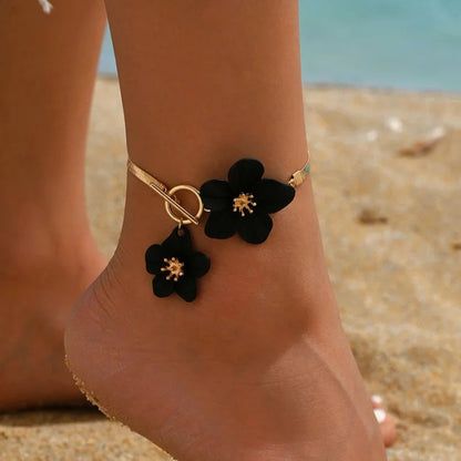 Hibiscus Herringbone Anklet