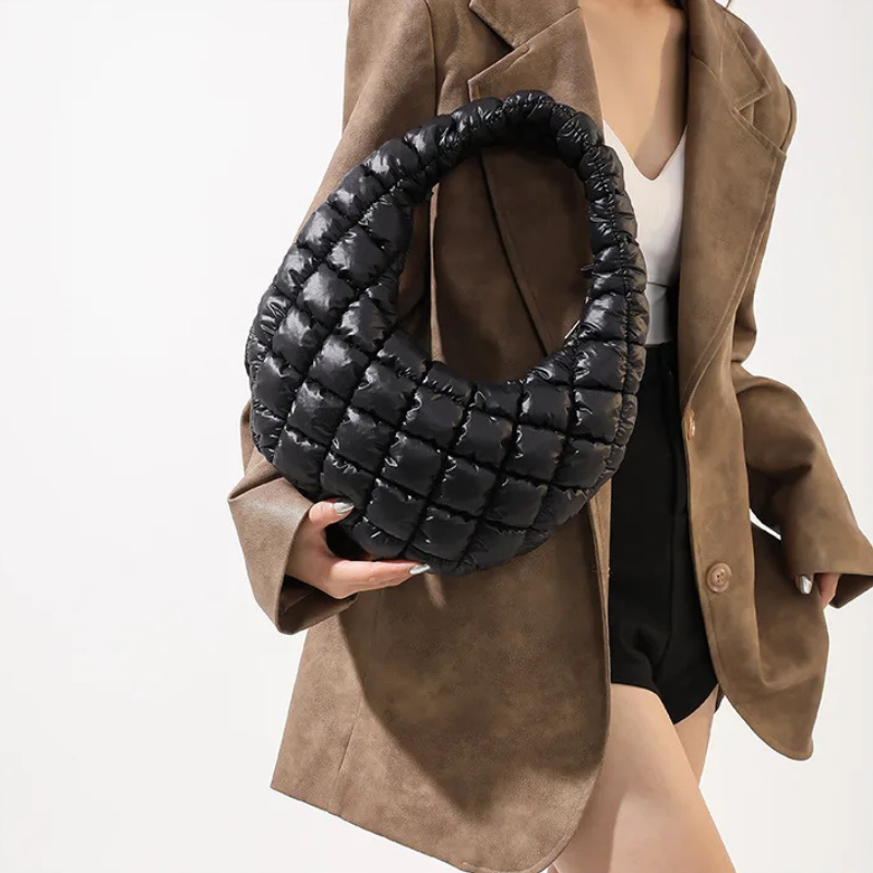 Bordeaux Quilted Crescent Bag