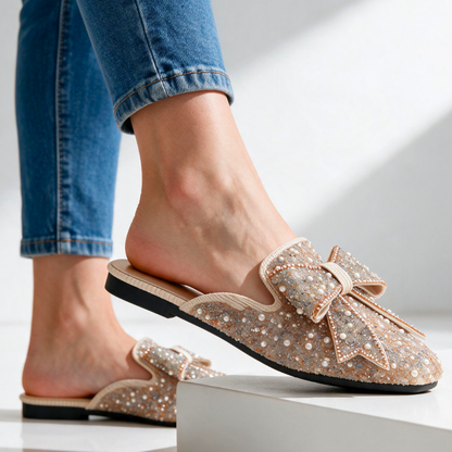 Verena Beaded Bow Mules