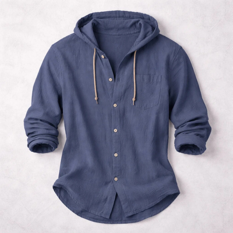 Chemise Linen Hooded Shirt