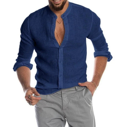 Aegean Linen Mandarin Shirt