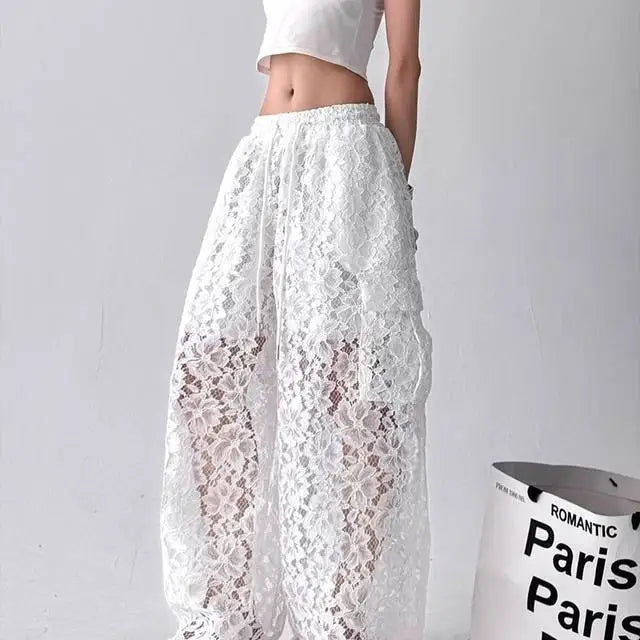 Vesper Sheer Lace Cargo Trouser