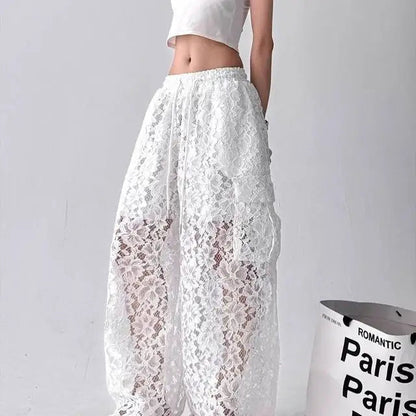 Vesper Sheer Lace Cargo Trouser