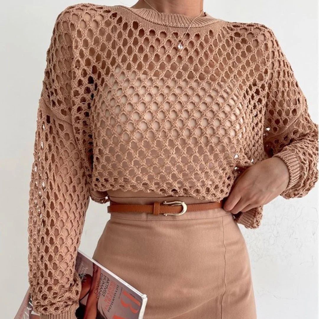 Grotto Mesh Crop Knit