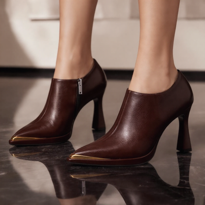 Venezia Leather Heeled Ankle Boots