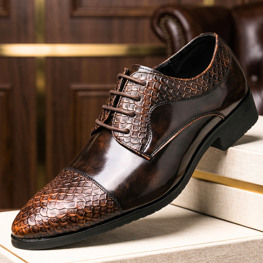 Devereaux Mirror-Vamp Python Toe Derby