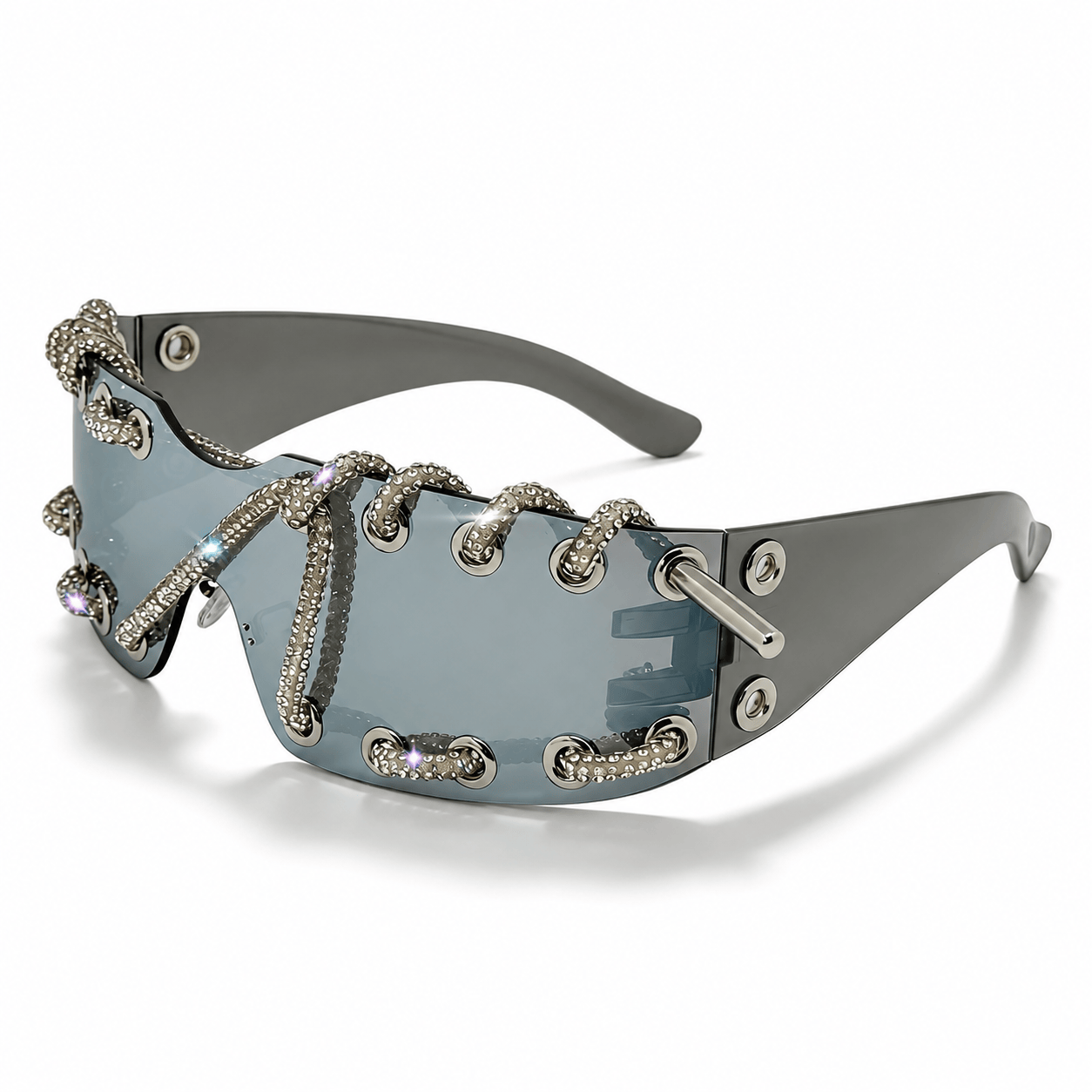 Medusa Crystal-Lace Shield Visor