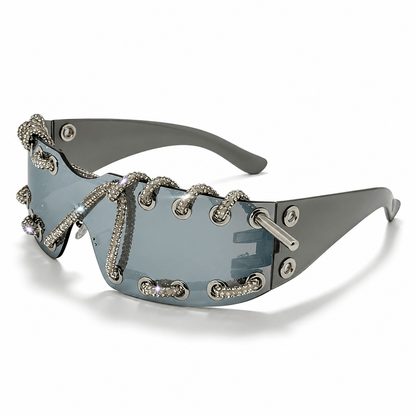 Medusa Crystal-Lace Shield Visor