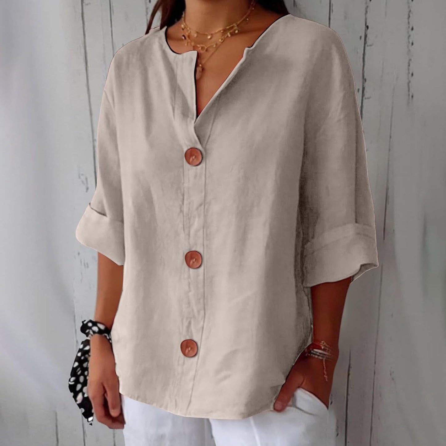 The Riviera Linen Atelier Blouse