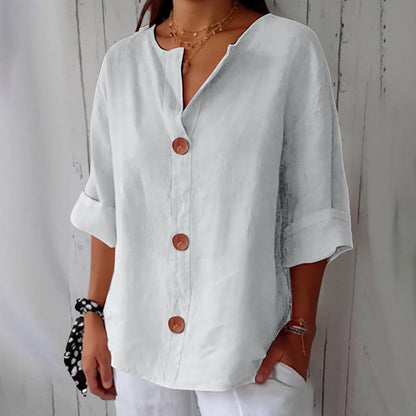 The Riviera Linen Atelier Blouse