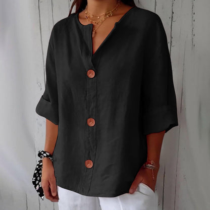 The Riviera Linen Atelier Blouse