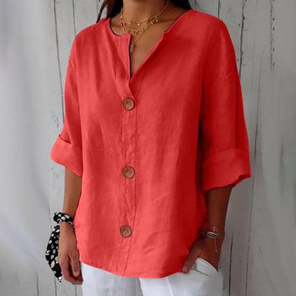 The Riviera Linen Atelier Blouse