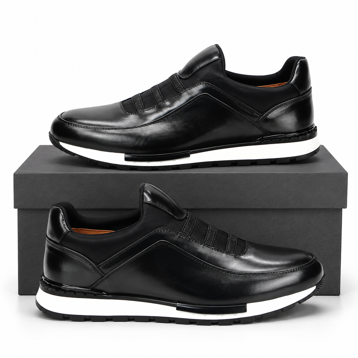 Oxblood Drift Laceless Leather Racer